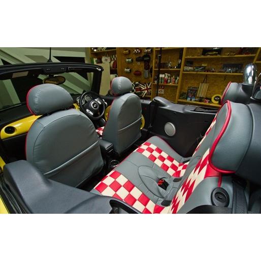 BMW MINI R50 〜R61 シートカバー チェッカー フロント2席のみ 