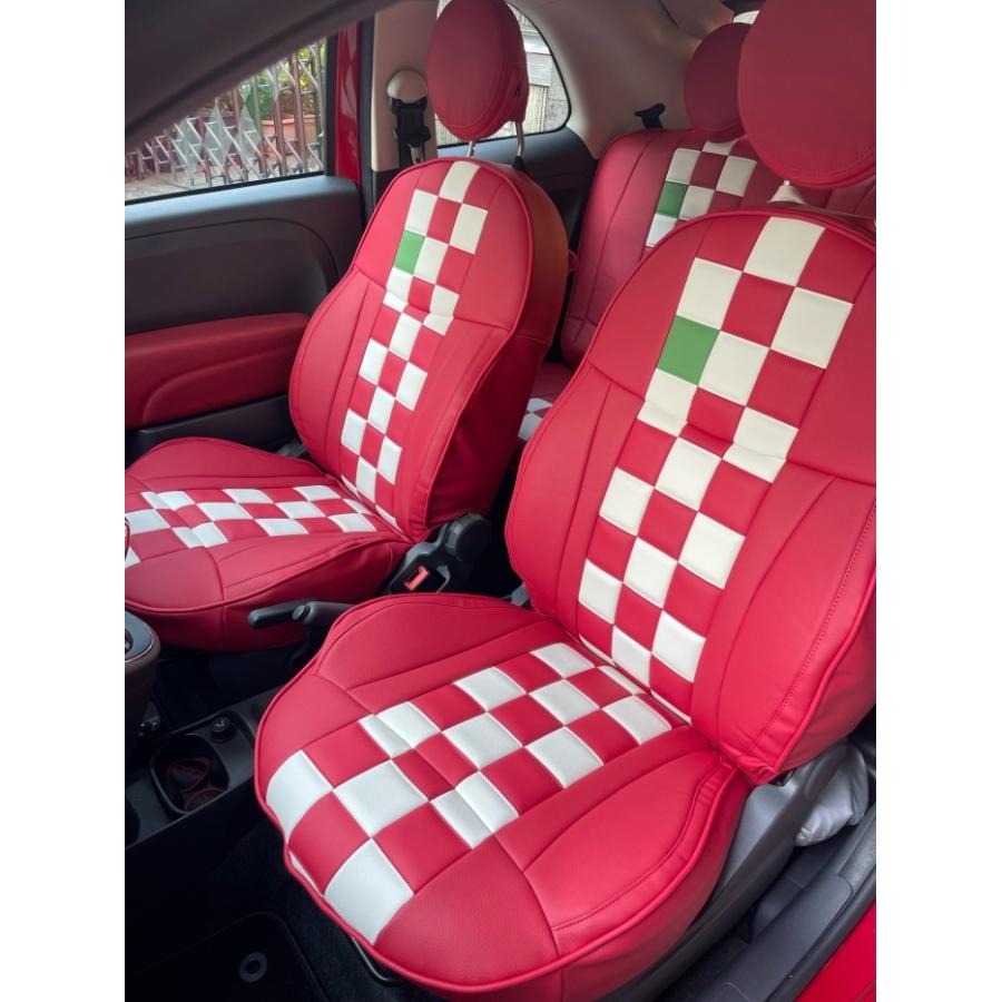 FIAT 500/500C フィアット シートカバー チェッカーノ CABANAシート 
