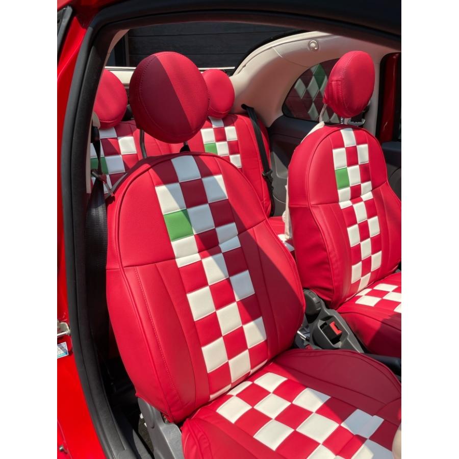 FIAT 500/500C フィアット シートカバー チェッカーノ CABANAシート