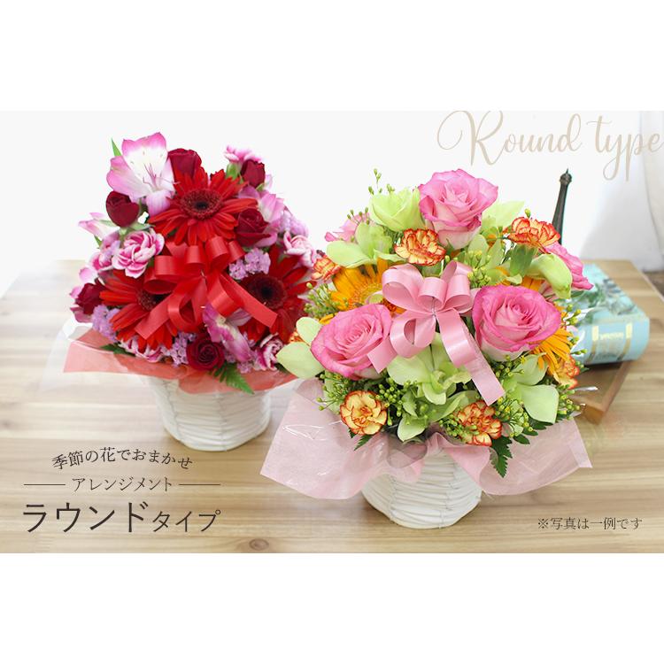 ラウンドタイプ】季節の花でおまかせアレンジメント 誕生日プレゼント