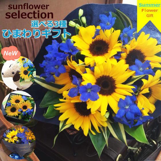 ひまわり 向日葵 お祝い 誕生日プレゼント 選べる3種 アレンジメント