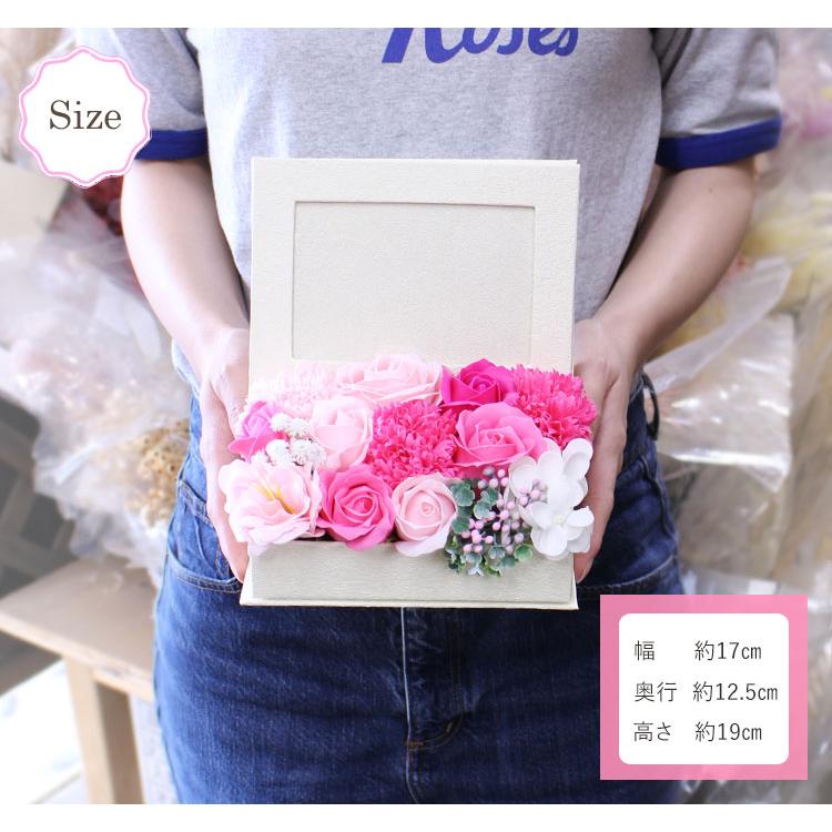フォトフレーム フラワーボックス」 誕生日プレゼント ソープフラワー