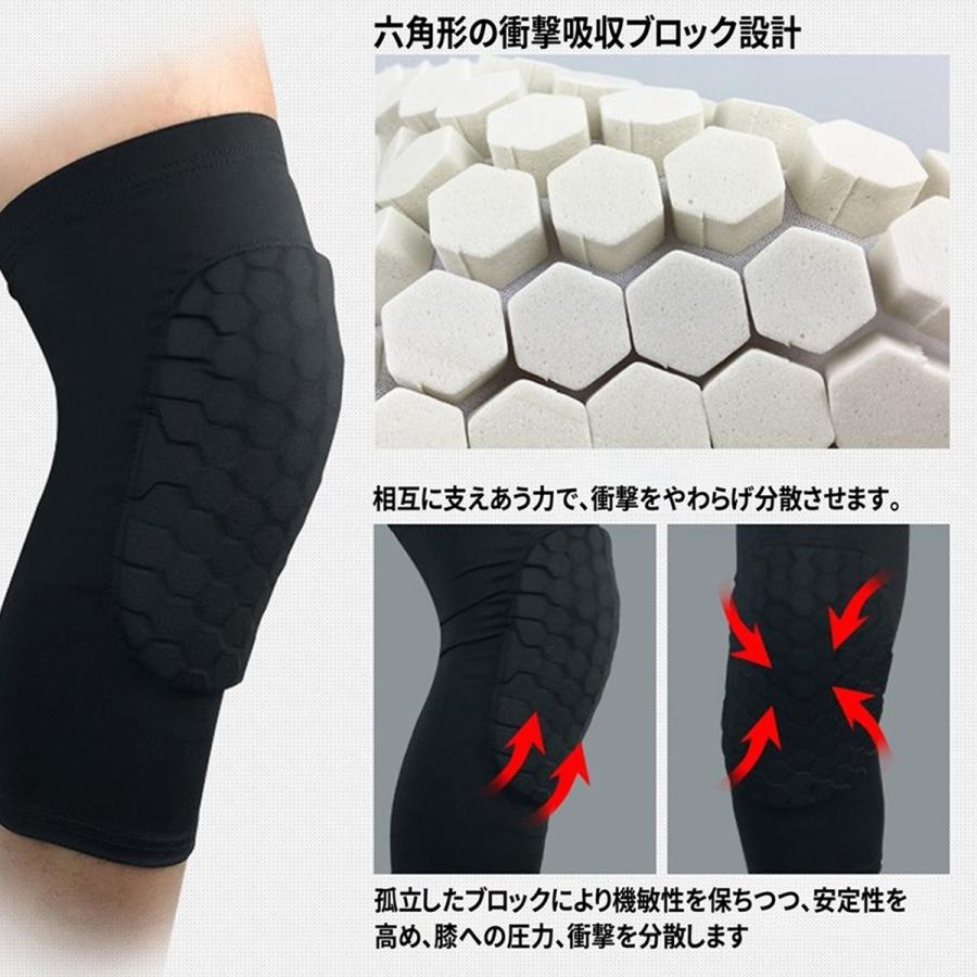 膝サポーター ひざ サポーター ニープロテクター 軽い 通気性 六角形
