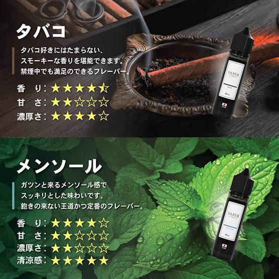 VAPER LIQUID ベイパーリキッド 60ml 電子タバコ リキッド ベイプ VAPE 日本製 マスカット メンソール 国産 禁煙 タバコ ニコチン0 ノンタール（DL）｜bonalbayafuu-shop｜09