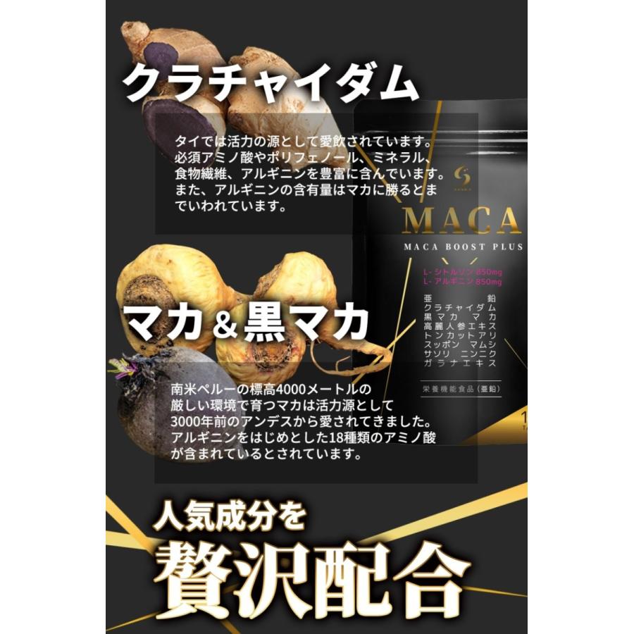 MACA BOOST PLUS マカ サプリ 最高水準配合量 シトルリン アルギニン 亜鉛 クラチャイダム  男性 180粒 30日分 トレーニング 筋肉 男（MP）｜bonalbayafuu-shop｜06