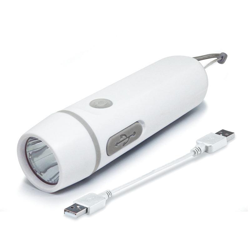 ダイナモ＆USB充電ライト 白 ES035w ホワイト 災害 防災 避難