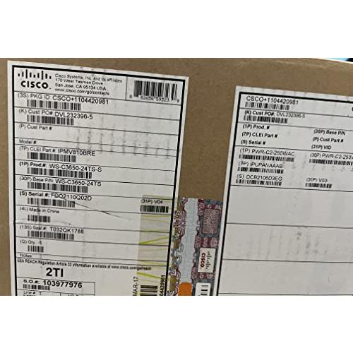 WS-C3650-24TS-S [【保守購入必須】 Cisco Catalyst 3650 24 Port Data 4x1G Uplink IP Ba