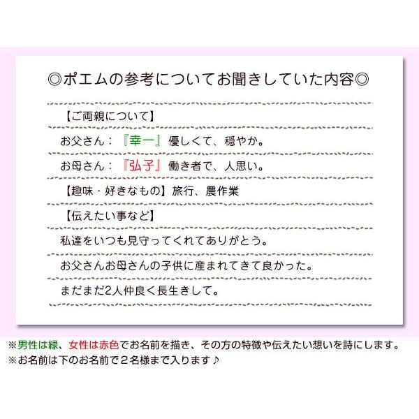 傘寿 祝い 米寿 プレゼント 似顔絵ポエム 朱色色紙額 1〜2人用 お名前 名前詩 ネームインポエム 傘寿のお祝い 米寿のお祝い 父 母 傘寿祝い 米寿祝い 贈り物｜bondsconnect｜19