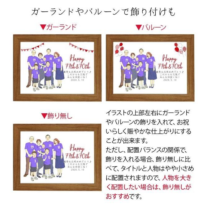 喜寿 祝い プレゼント 似顔絵 紫の喜寿tシャツを着せて描く 家族絵 横向き 家族 父 母 両親 米寿や傘寿 卒寿祝いにも Kj0212y 還暦祝い本舗ヤフーショッピング店 通販 Yahoo ショッピング