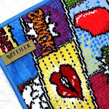 feiler フェイラー コミック・ブルー 25cmx25cm #fel009635 【柄