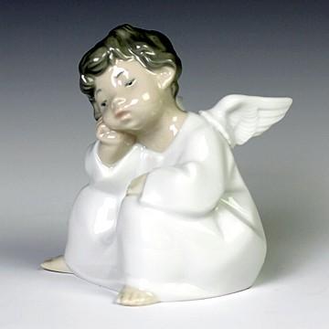 リヤドロ（Lladro リアドロ 陶器人形 置物） 天使 可愛い考え事