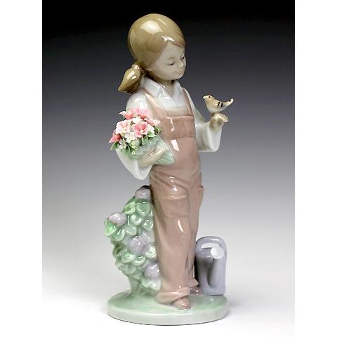 リヤドロ（Lladro リアドロ 陶器人形 置物） 花と少女 小鳥と話す少女#ldr-5217 : ldr-5217 : ボンドストリート - 通販  - Yahoo!ショッピング