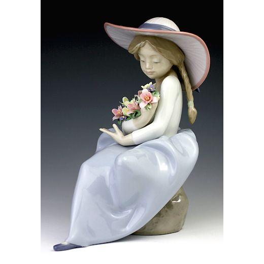 LLADRO　リヤドロ　【純粋な少女】３　陶器　置物　リアドロ　Ｌ340 LLADRO（リヤドロ） リヤドロ（Lladro リアドロ 陶器人形 置物） 花と