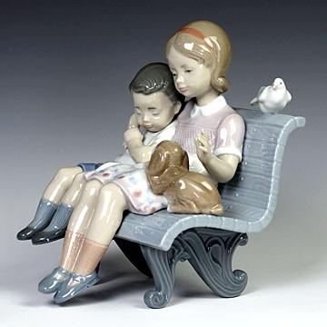 リヤドロ(Lladro リアドロ 陶器人形 置物) 少年と少女 リヤドロ(Lladro リアドロ 陶器人形 置物) 少年と少女