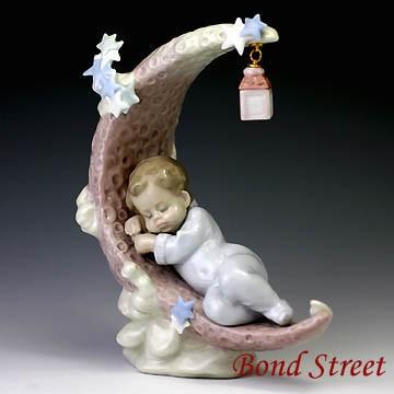 リヤドロ（Lladro リアドロ 陶器人形 置物） 赤ちゃん お月様のベッド 