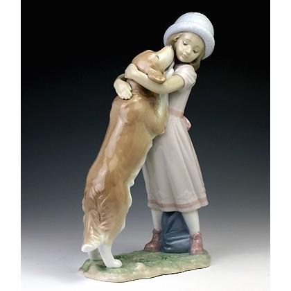 LLADRO リヤドロ 待ってたよ 陶器置物 犬と少女