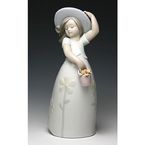 リヤドロ（Lladro リアドロ 陶器人形 置物） 花と少女 リトル