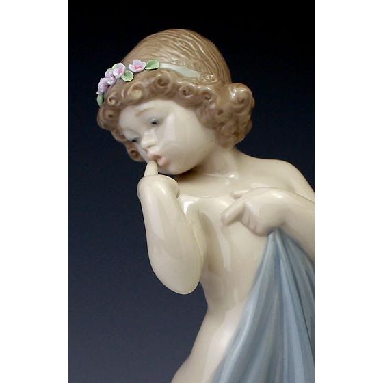 超美品】リヤドロ いたずらしないで フィギュリン 置物　少女と子犬 リヤドロ（Lladro リアドロ 陶器人形 置物） 犬と少女 いたずらしない