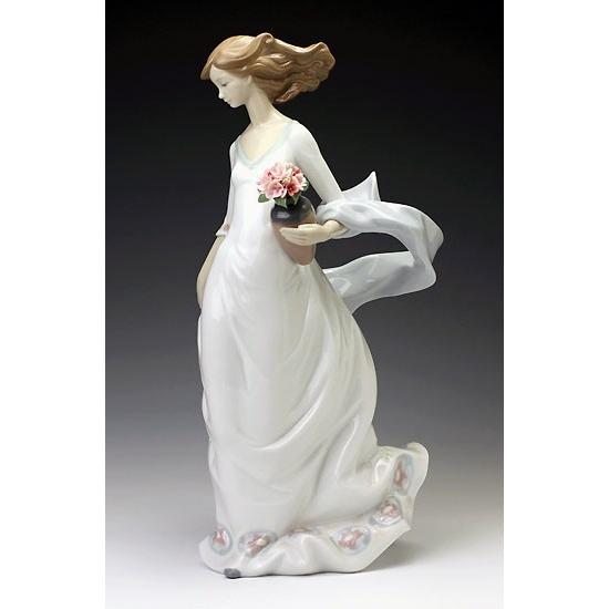 リヤドロ（Lladro リアドロ 陶器人形 置物） 花と少女 軽やかな足取り 