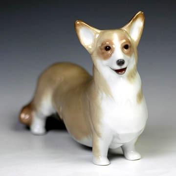 Lladro リヤドロ ウェルシュ コーギー フィギュリン 置物 犬 陶器製 リヤドロ（Lladro リアドロ 陶器人形 置物） 動物 ウェルシュ
