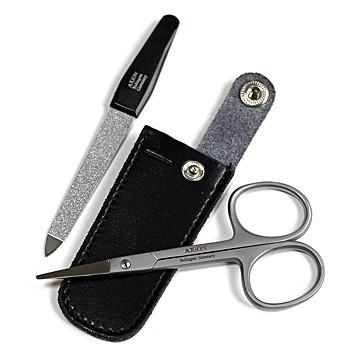 人気の定番 ゾーリンゲン ドイツ Axion ２ピースセット ドイツ製本革ケース入り ニュー鼻毛ハサミ 通常爪ヤスリ Slg メール便対応可 Wantannas Go Id