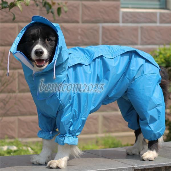 犬 服 ペットウェア レインコート 大型犬 中型犬 小型犬 フード付き 袖あり ペット用 洋服 梅雨 雨具 ポンチョ カッパ 雨の日の散歩 着せやすい｜bonecom2023｜07