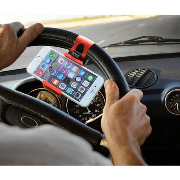 車載ホルダー ハンドルに固定 携帯ホルダー スマホホルダー 伸縮可能  iPhone スマートフォン ステアリング ハンドル｜bonecom2023｜06