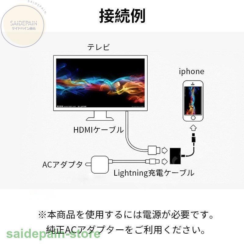 Lightning to HDMI 変換アダプタ ライトニング HDMI 変換ケーブル 簡単接続 Lightning - Digital AVアダプタ iphone 種類 新ios対応｜bonecom2023｜05