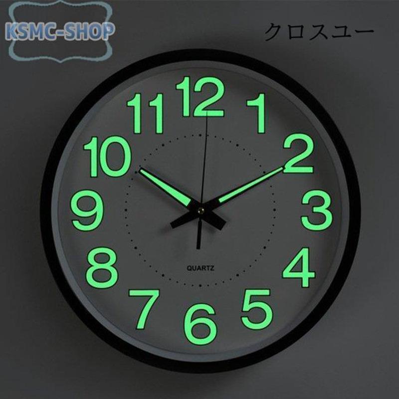 壁掛け時計 掛け時計 夜光 静音 デジタル おしゃれ ウォールクロック 見やすい 夜光る 夜でも見える 静か 蓄光塗料 PVC 非電波 30CM｜bonecom2023｜02