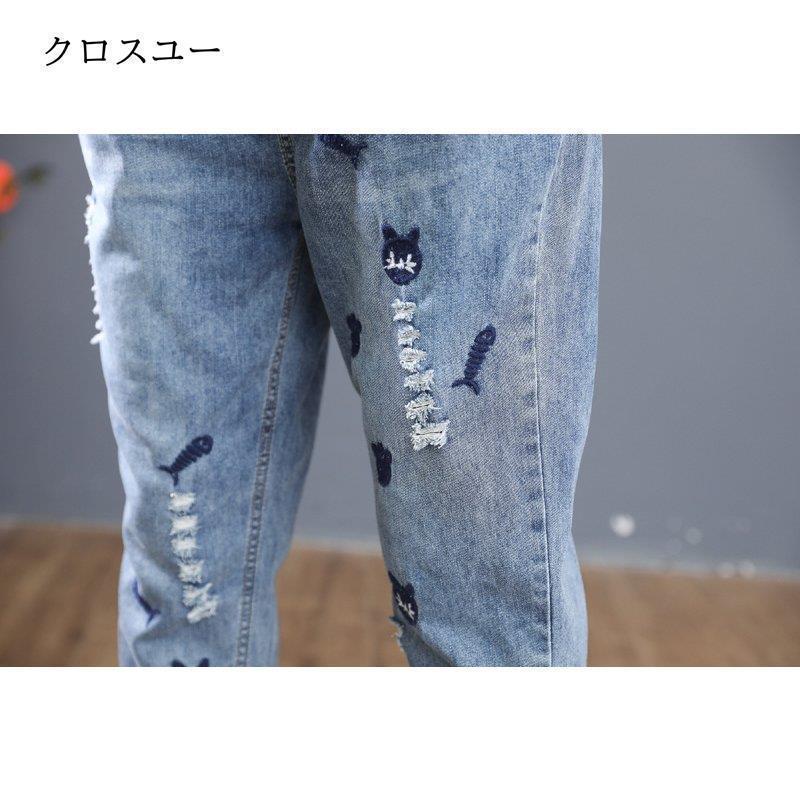 大きいサイズデニムパンツ レディース 七分丈 ボトムス 夏新作 大きいサイズデニムパンツ レディース 七分丈 ボトムス 夏新作