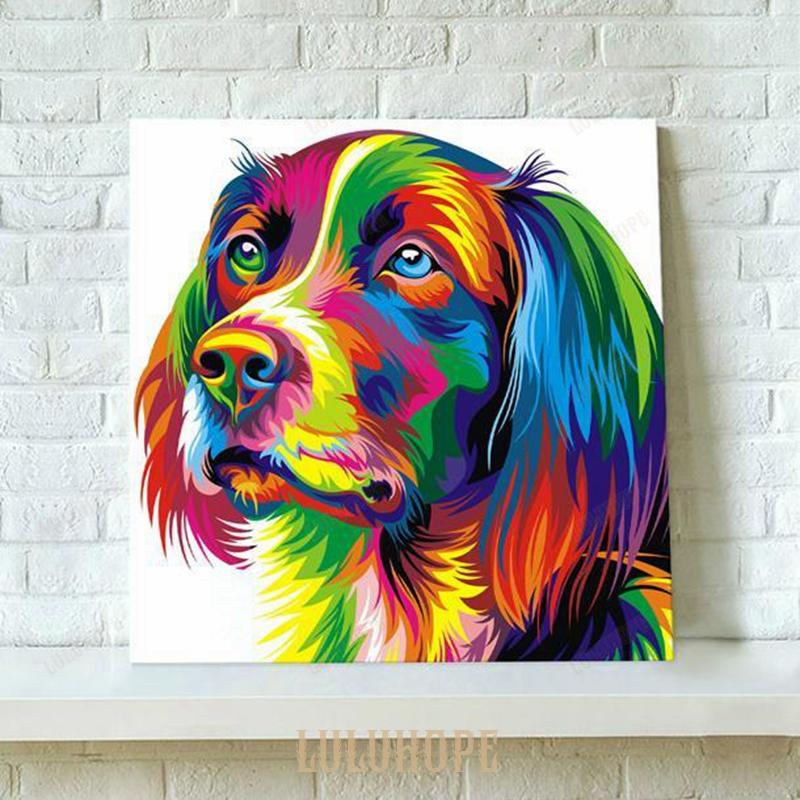 絵 犬 アートパネル 動物 絵画 インテリア おしゃれ 壁掛け 壁飾り絵画 壁掛けパネルアート アート モダンアート 木枠付き横50cm×縦50cm｜bonecom2023｜02