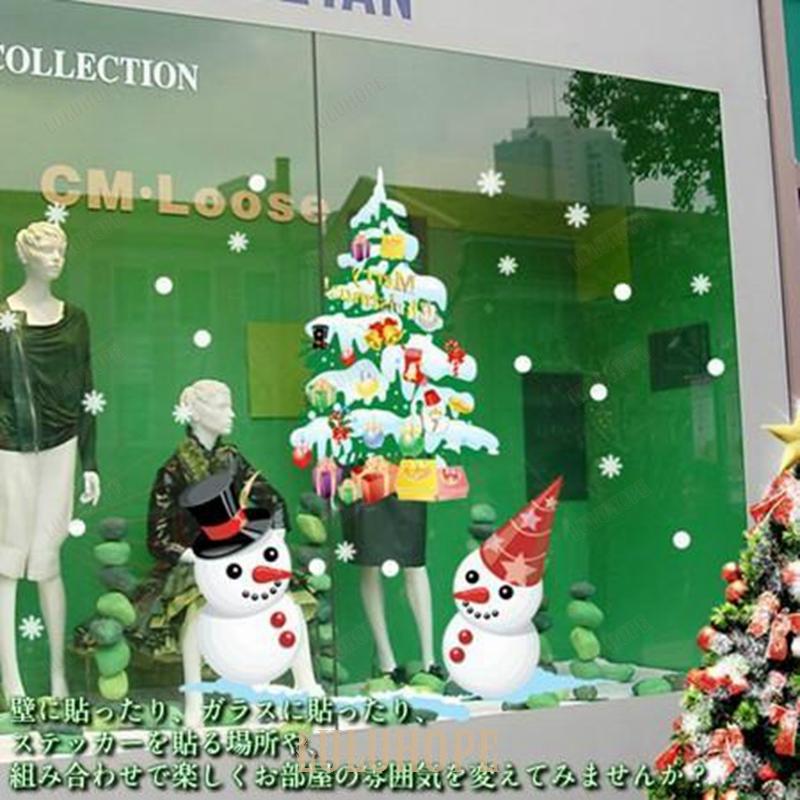 クリスマスツリー ウォールステッカー 雪だるま 店舗ディスプレイ クリスマスステッカー｜bonecom2023｜02