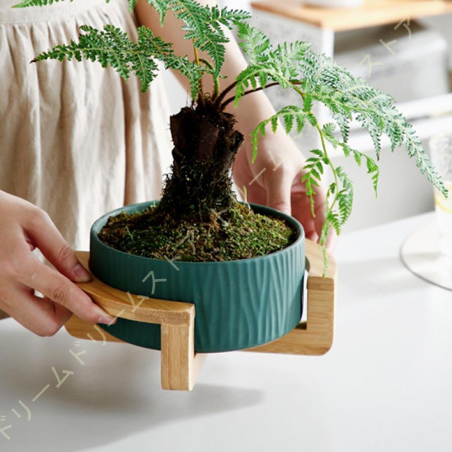 プラントポット 陶器鉢 植木鉢 プラントポット 木組み付き 観葉植物 北欧 おしゃれ 底穴なし インテリア 雑貨 プランター 白 ガーデニング 園芸用品 ガーデン｜bonecom2023｜17