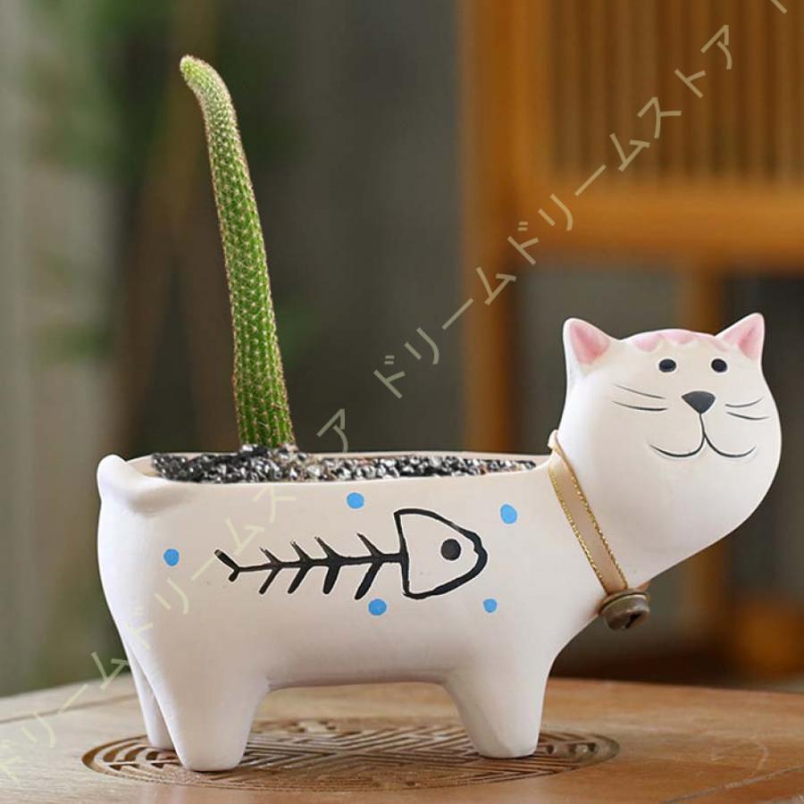 多肉植物鉢 陶器製 底穴あり アニマルプランター フラワーポット カートゥーン シンプル お洒落 犬 ネコ ウサギ 多肉植物ポット リビング