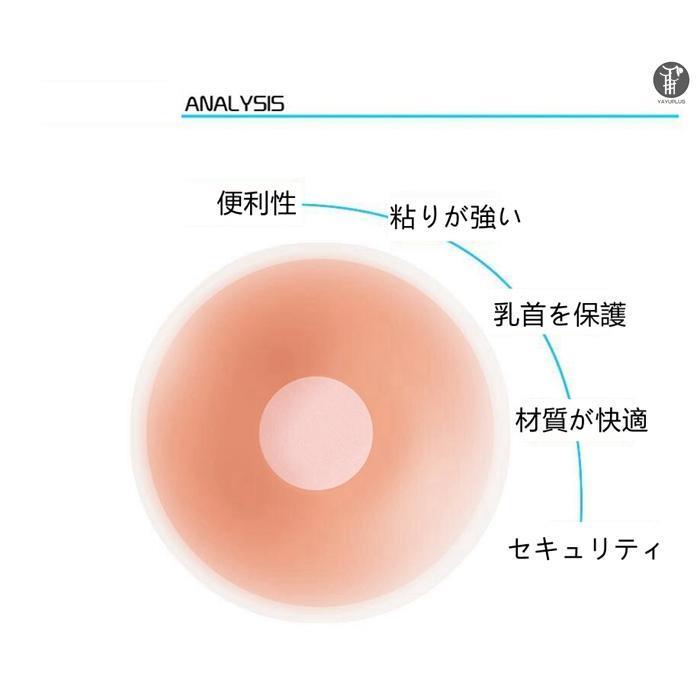 ニップル ヌーブラ 肌色 レディース 高吸着力 丸形 花形 枚 枚セット シリコン パッド 洗える 繰り返し 粘着 水着適用 乳首隠し｜bonecom2023｜10