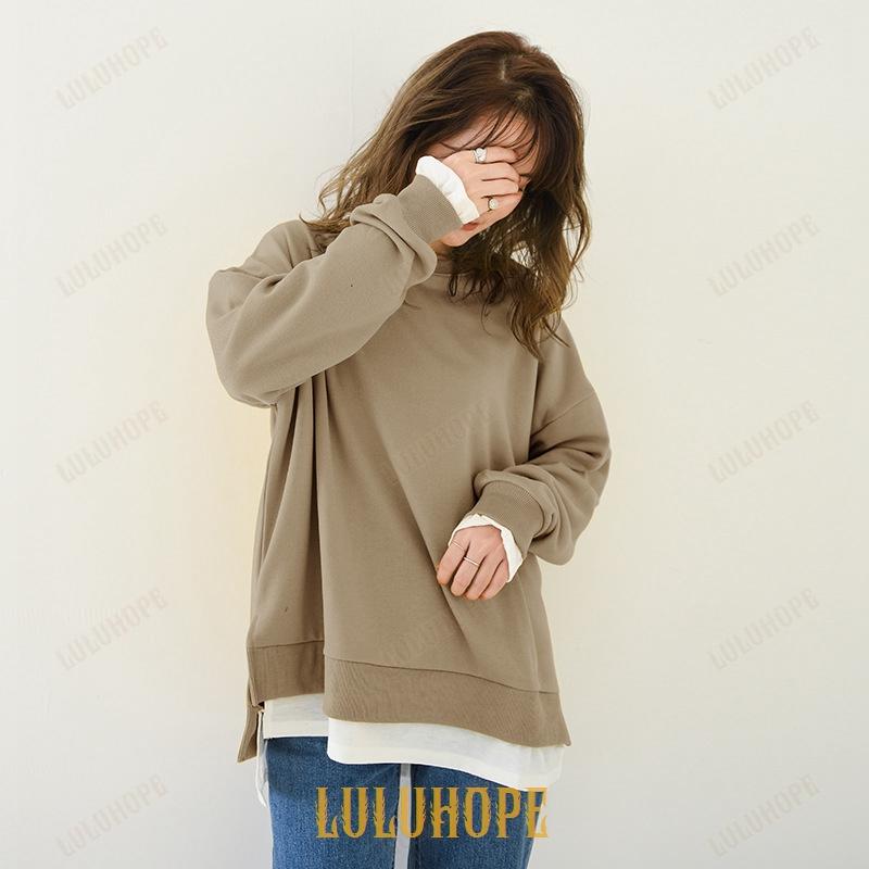 重ね着風トレーナー レディース 長袖 トップス カットソー 重ね着風トレーナー レディース 長袖 トップス カットソー