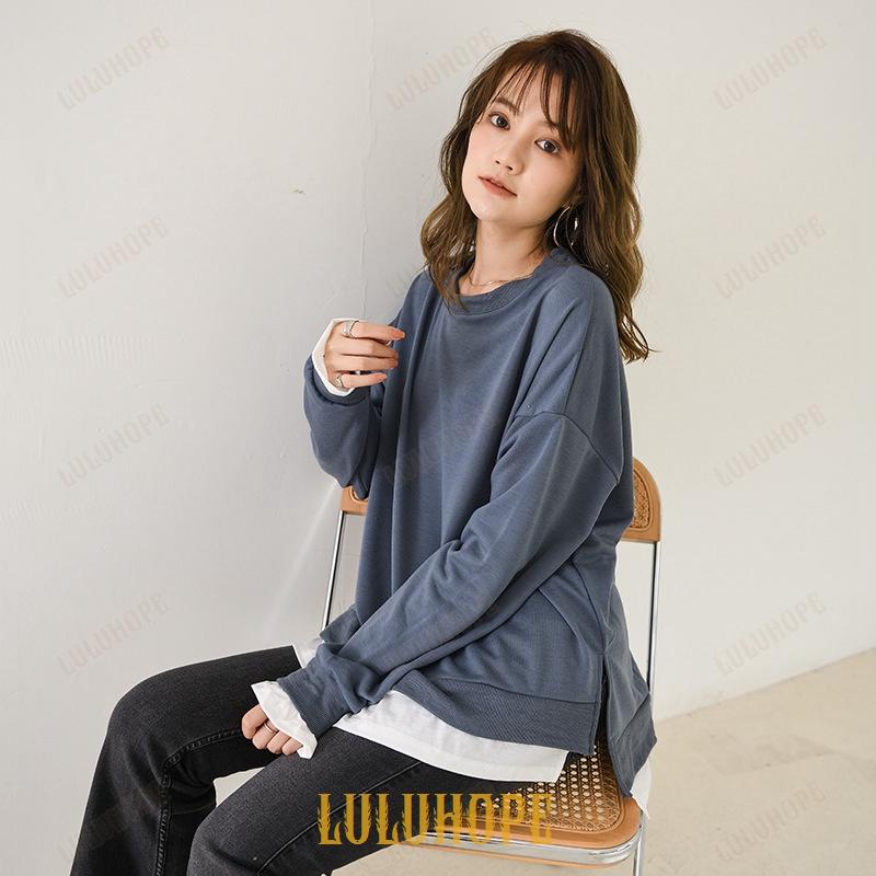 重ね着風トレーナー レディース 長袖 トップス カットソー 重ね着風トレーナー レディース 長袖 トップス カットソー