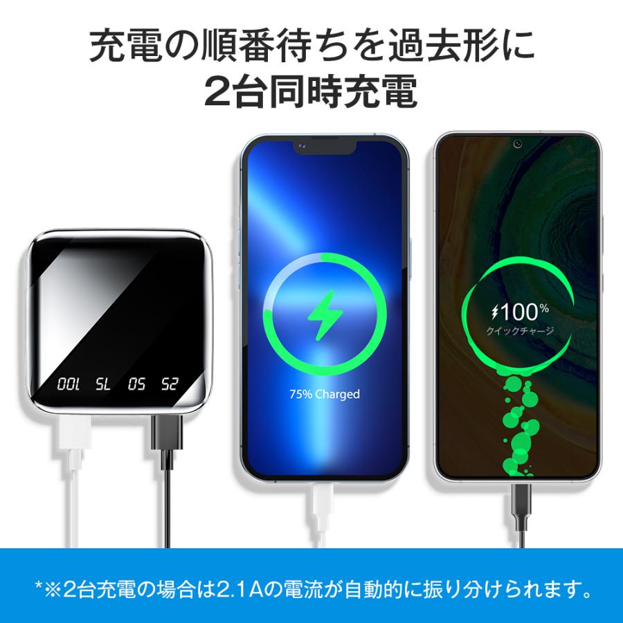 【電熱ベスト使用可】モバイルバッテリー A85 20000mAh大容量 過充電保護 安全保護機能付き 残量表示 2.1A急速充電 LEDライト付き 軽量 超小型 コンパクト | ブランド登録なし | 10