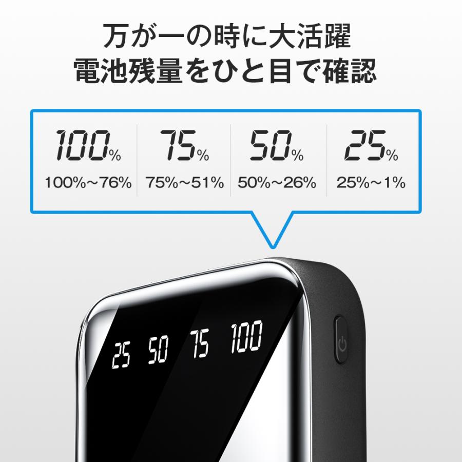 【電熱ベスト使用可】モバイルバッテリー A85 20000mAh大容量 過充電保護 安全保護機能付き 残量表示 2.1A急速充電 LEDライト付き 軽量 超小型 コンパクト | ブランド登録なし | 13