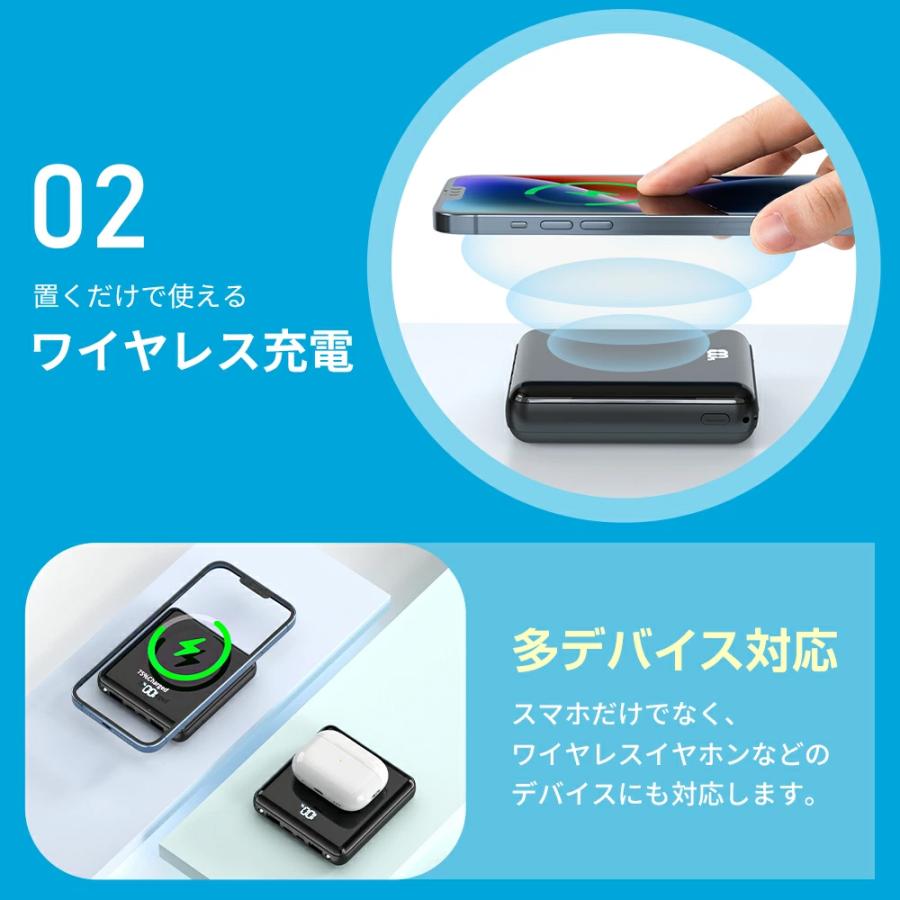 モバイルバッテリー Q8 20800mAh大容量 過充電保護 安全保護機能付き 残量表示  6台同時充電 LEDライト付き MFi認証済み PSE認証済み 軽量 超小型 コンパクト | ブランド登録なし | 12