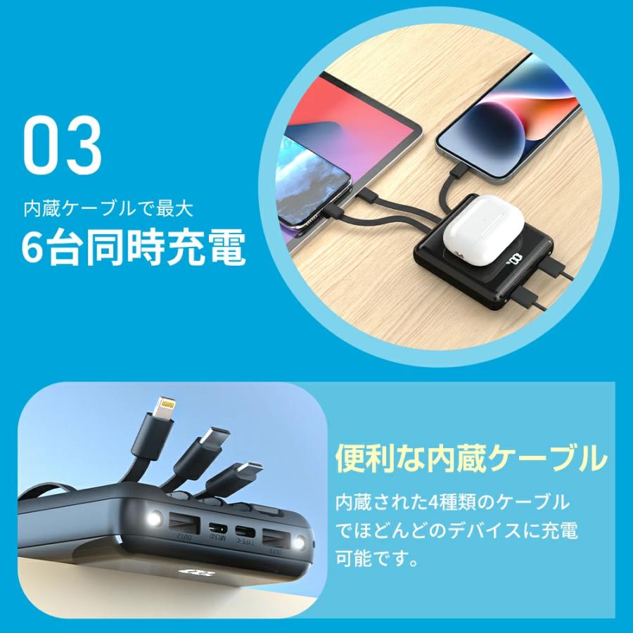 モバイルバッテリー Q8 20800mAh大容量 過充電保護 安全保護機能付き 残量表示  6台同時充電 LEDライト付き MFi認証済み PSE認証済み 軽量 超小型 コンパクト | ブランド登録なし | 13
