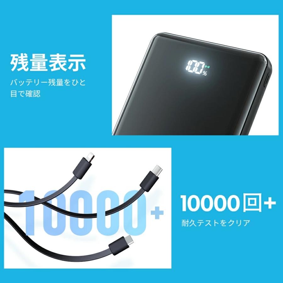 モバイルバッテリー Q8 20800mAh大容量 過充電保護 安全保護機能付き 残量表示  6台同時充電 LEDライト付き MFi認証済み PSE認証済み 軽量 超小型 コンパクト | ブランド登録なし | 18