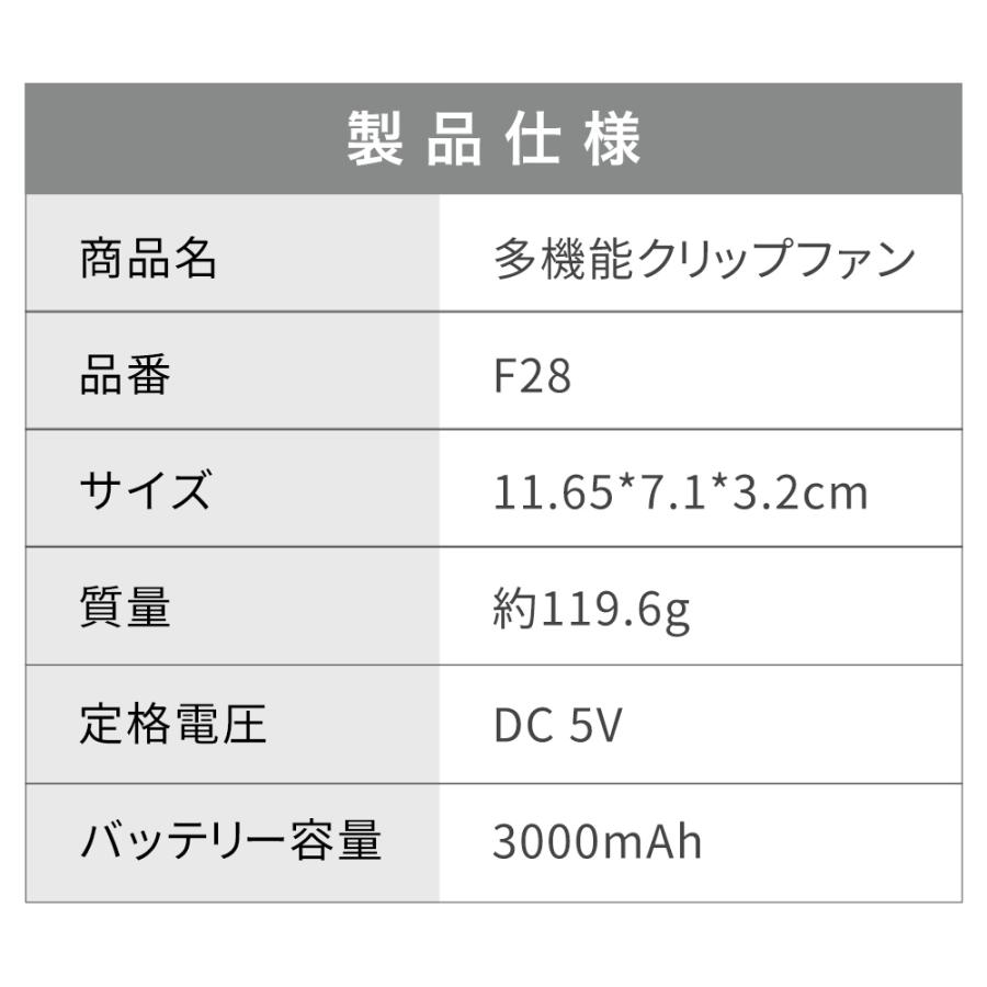 扇風機 クリップ式 日傘扇風機 超静音 大風量 強力 風量3段階調節 クリップ式扇風機 USB扇風機 卓上扇風機 小型 節電 ミニ扇風機 usb充電式 熱中症対策 夏 | VeraVera | 19