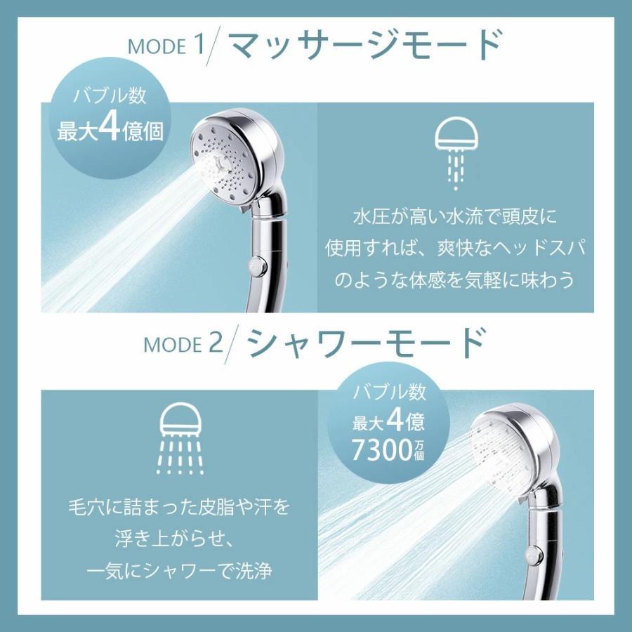 HQQ シャワーヘッド 止水機能 回転ヘッド 5段階モード マイクロ