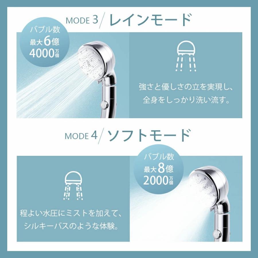 HQQ シャワーヘッド 止水機能 回転ヘッド 5段階モード マイクロ