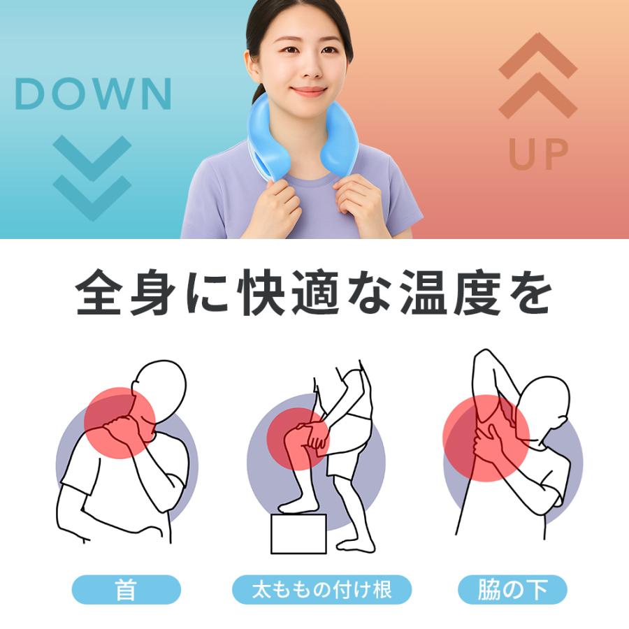 ネッククーラー PCM素材内蔵 アイシングリング U型 アイスパック 保冷剤 冷却 冷感グッズフリーサイズ 男女兼用 長持ち 繰り返し使用 通学 通勤 熱中症 暑さ対策 |  | 03