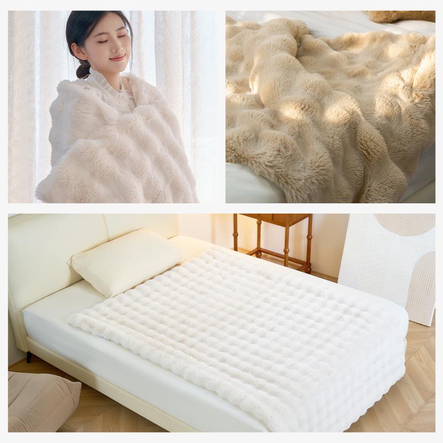 2点　FIBER HEAT × ホカロン　敷く保湿潤っとリッチ ブランケット 2点 FIBER HEAT × ホカロン 敷く保湿潤っとリッチ ブランケット