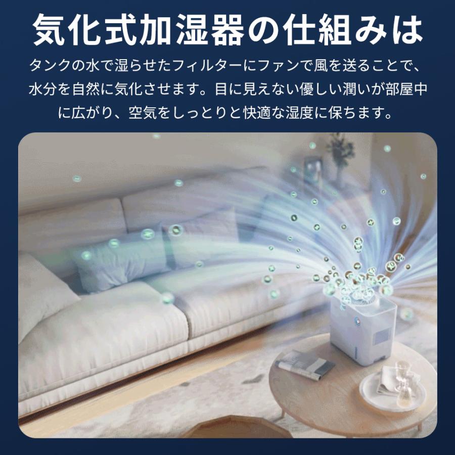 Troston 加湿器 Evana AI 気化式 AI自動制御 除菌フィルター搭載 パワフル加湿450ml/h 遠隔操作可能 5L大容量タンク 省エネ アロマオイル対応 PSE認定済み | Troston | 05