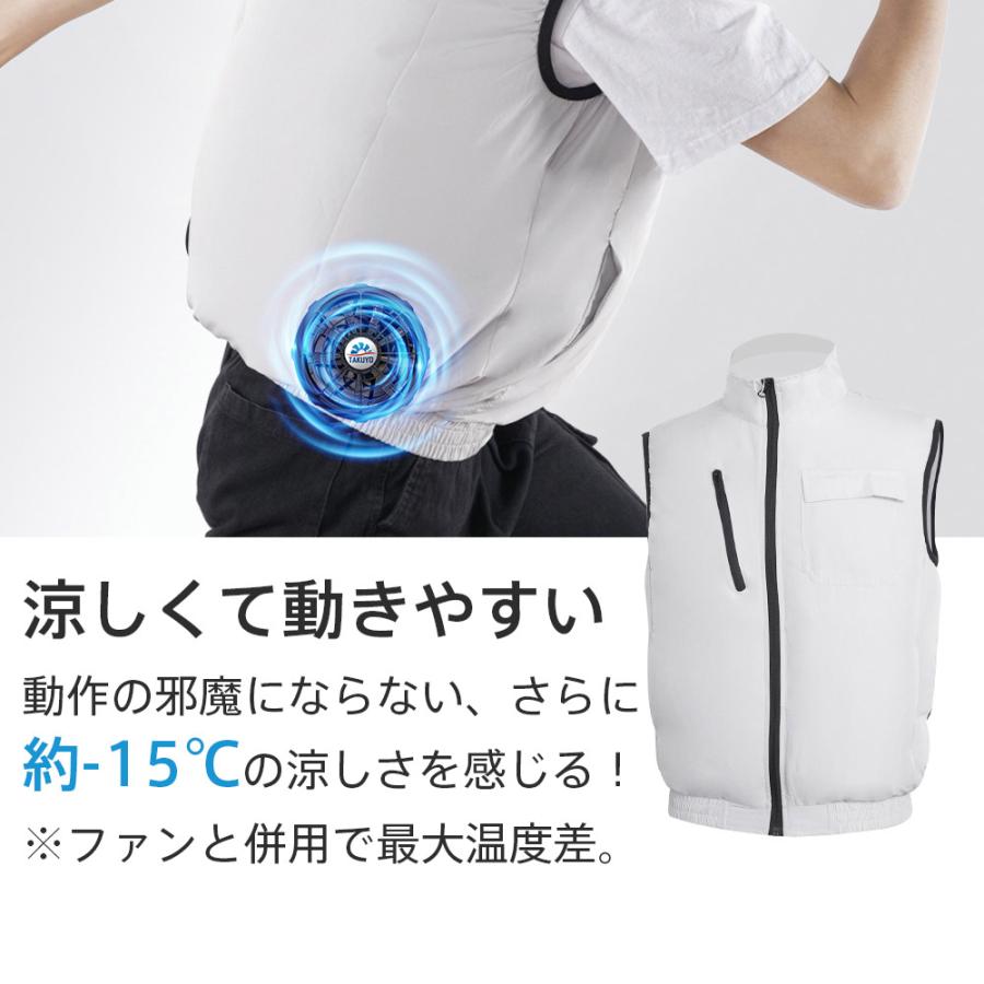 電動ファン付きウエア 冷却服 フルセット UVカット 通気性 最大28時間稼動可能 大風量 作業服 作業着 扇風服 ワークウェア35800mAh/20000mAh  工事現場 通勤 | ブランド登録なし | 14