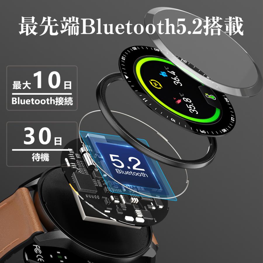 スマートウォッチ M16 Bluetooth5.2 itDEAL 体温測定 血圧測定 血中酸素 心拍計 健康管理 レディース メンズ 腕時計 円型 IP68防水 日本語 おすすめ｜bonefeur｜12